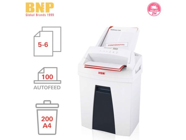 Máy Hủy Giấy HSM Securio AF100c Level P-4 Auto Feed Shredder - Hình 3
